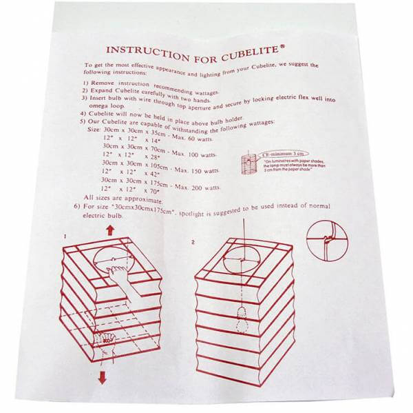 Japan Lampenschirm eckig aus Seidenpapier