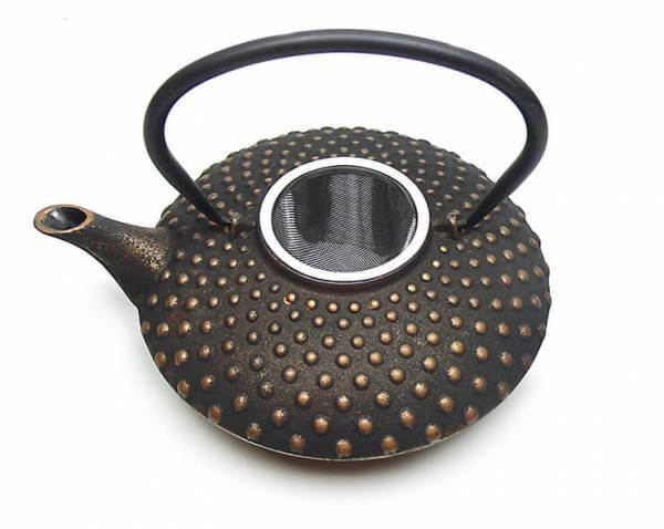 Eisen-Teekanne 0.8l, »Chiyo« schwarz-gold