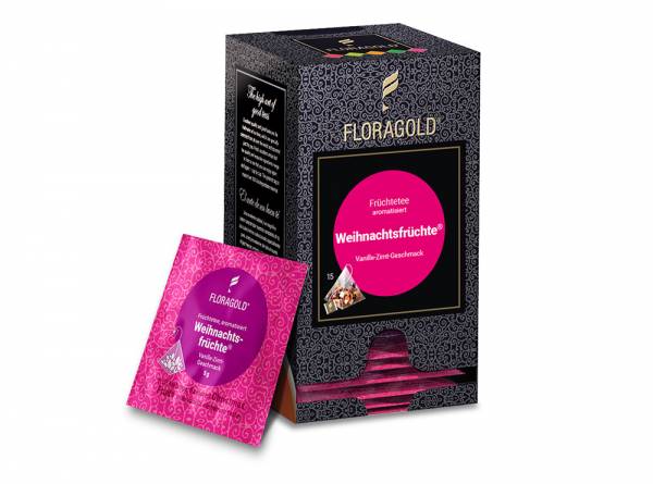 Früchtetee »Weihnachtsfrüchte®« Floragold Pyramiden-Teebeutel