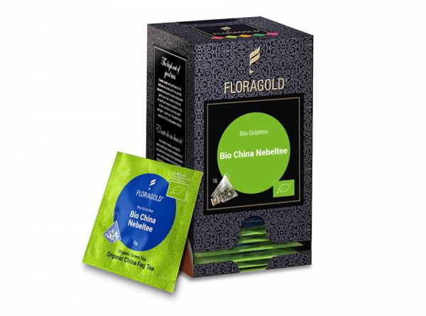 BIO Grüntee »China Nebeltee« Floragold Pyramiden-Teebeutel