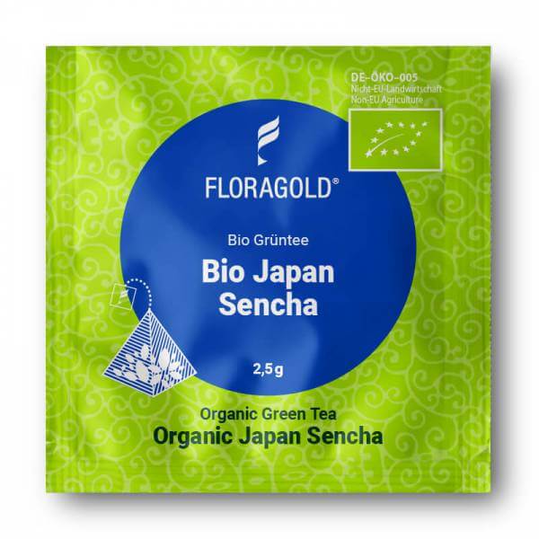 BIO Grüntee »Japan Sencha« Floragold Pyramiden-Teebeutel