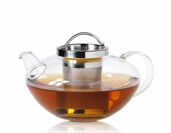 Glaskanne Lotus mit Edelstahlsieb