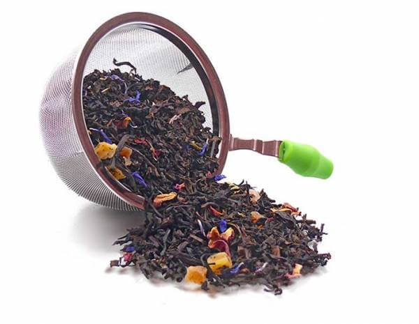 Teesieb mit Silikongriff in Bambusoptik