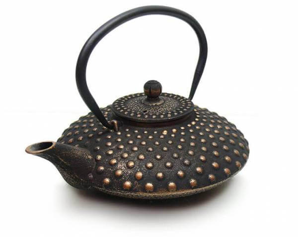 Eisen-Teekanne 0.8l, »Chiyo« schwarz-gold