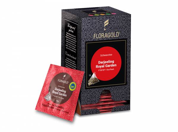 First Flush »Darjeeling Royal Garden« Floragold Pyramiden-Teebeutel