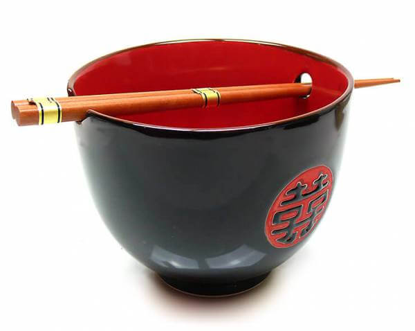 Asia Suppenschüssel „Doppelglück“ mit Ess-Stäbchen