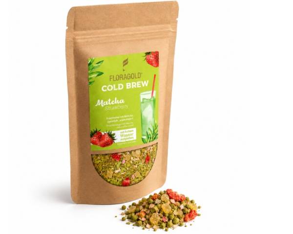 COLD BREW Matcha Erdbeere – natürlicher Früchtetee mit Matcha -100g Tüte