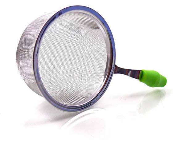 Teesieb mit Silikongriff in Bambusoptik
