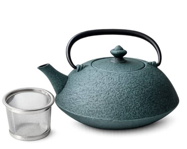 Japanische Teekanne Gusseisen »Wazuqo Muji« dunkelgrün 0.65 Liter