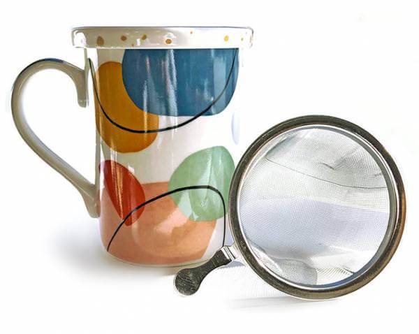 Porzellan Teebecher »Shapes« mit Deckel und Edelstahlsieb